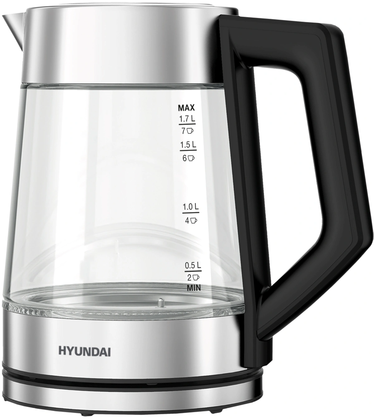Чайник электрический Hyundai HYK-G4402 черный/серебристый, стекло