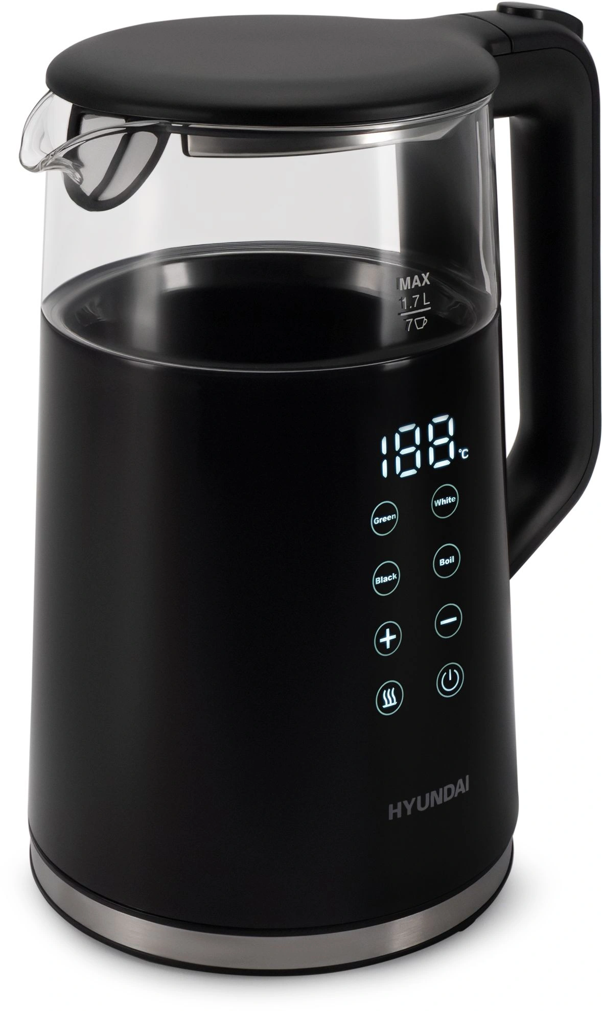 Чайник электрический Hyundai HYK-G5403 черный, стекло