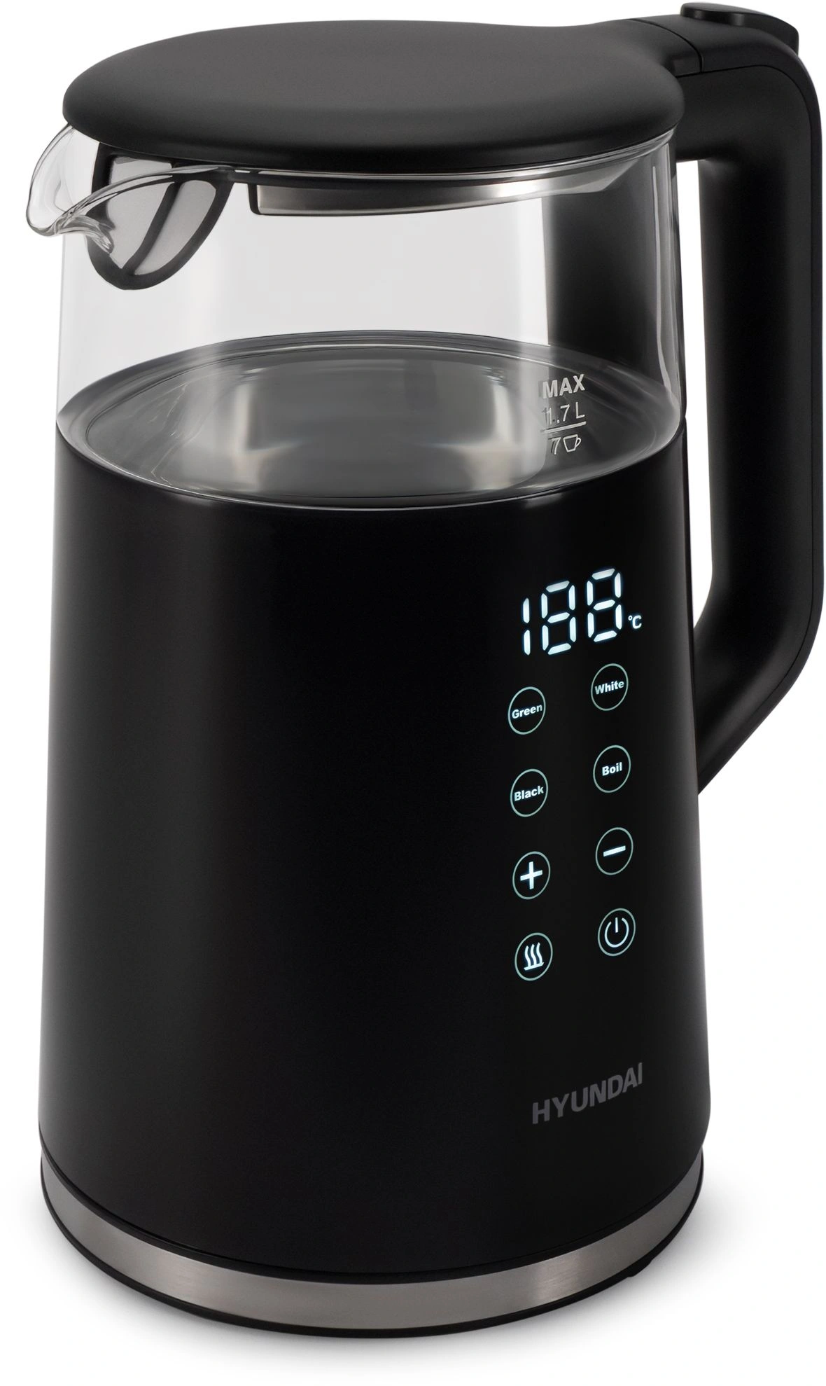 Чайник электрический Hyundai HYK-G5403 черный, стекло