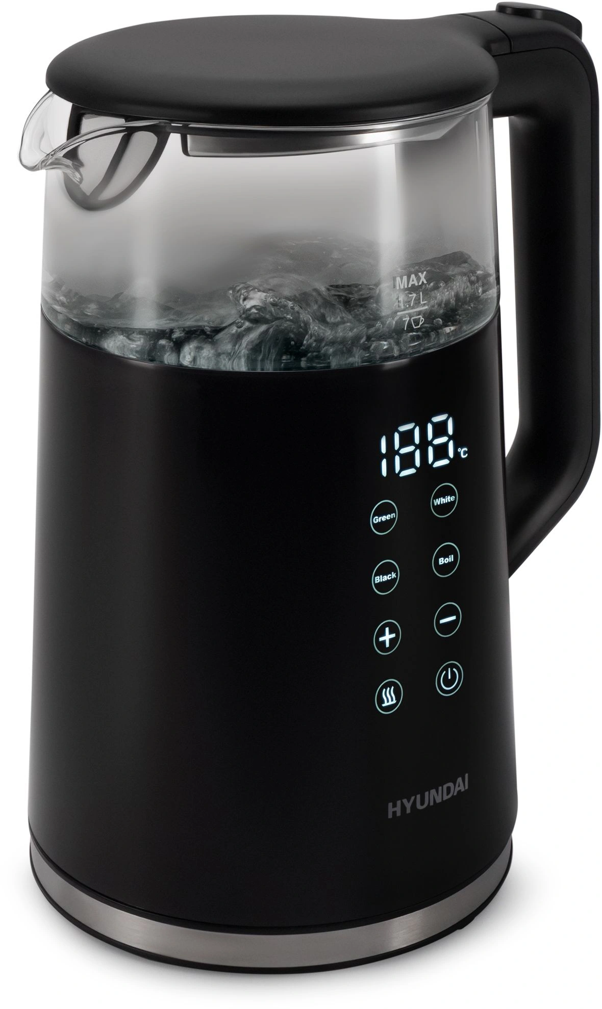 Чайник электрический Hyundai HYK-G5403 черный, стекло