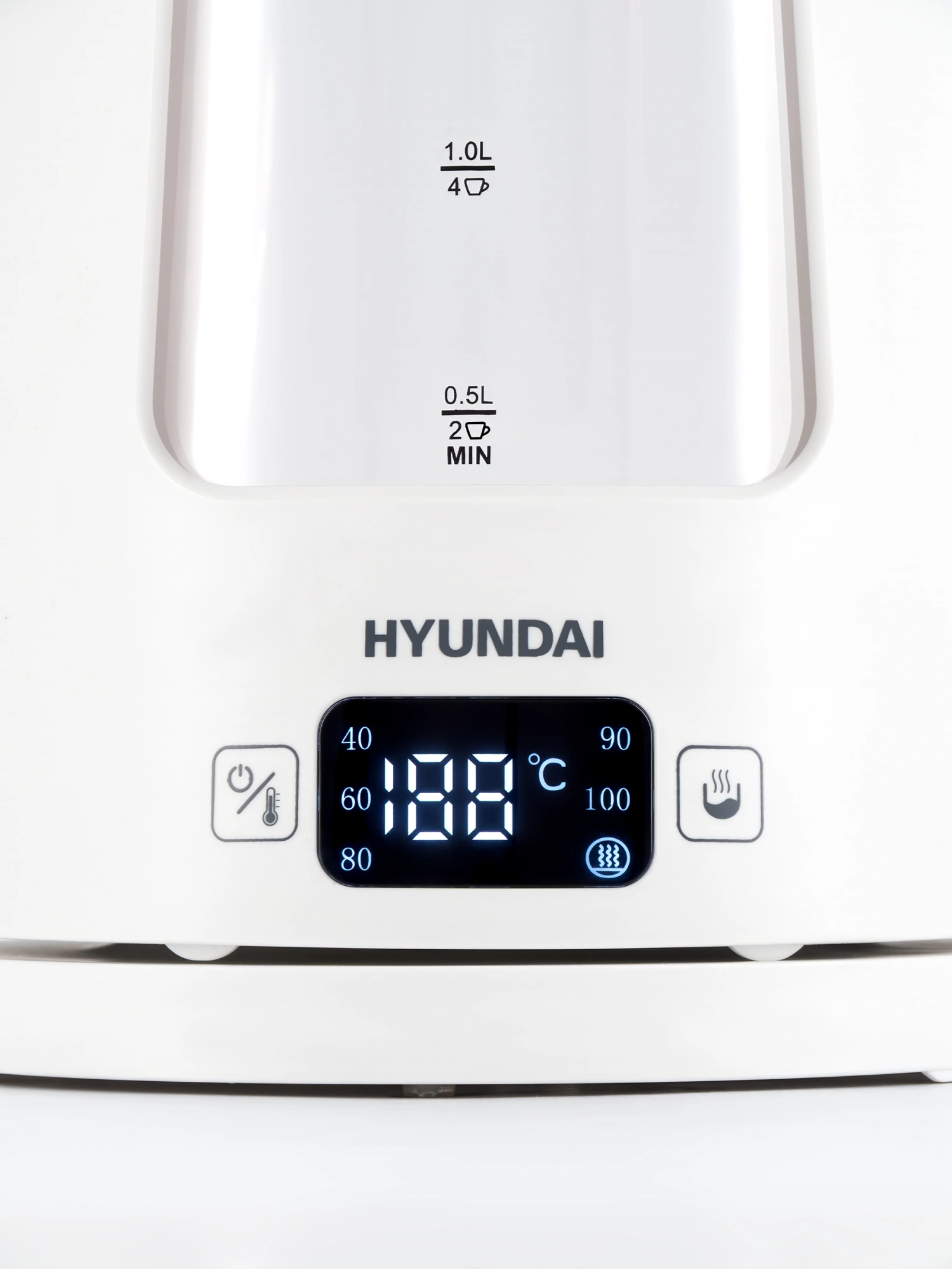 Чайник электрический Hyundai HYK-G9407 белый, стекло