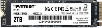 Твердотельный накопитель Patriot P320 2048ГБ, M.2 2280, PCIe 3.0 x4, M.2 P320P2TBM28