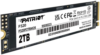 Твердотельный накопитель Patriot P320 2048ГБ, M.2 2280, PCIe 3.0 x4, M.2 P320P2TBM28