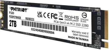 Твердотельный накопитель Patriot P320 2048ГБ, M.2 2280, PCIe 3.0 x4, M.2 P320P2TBM28