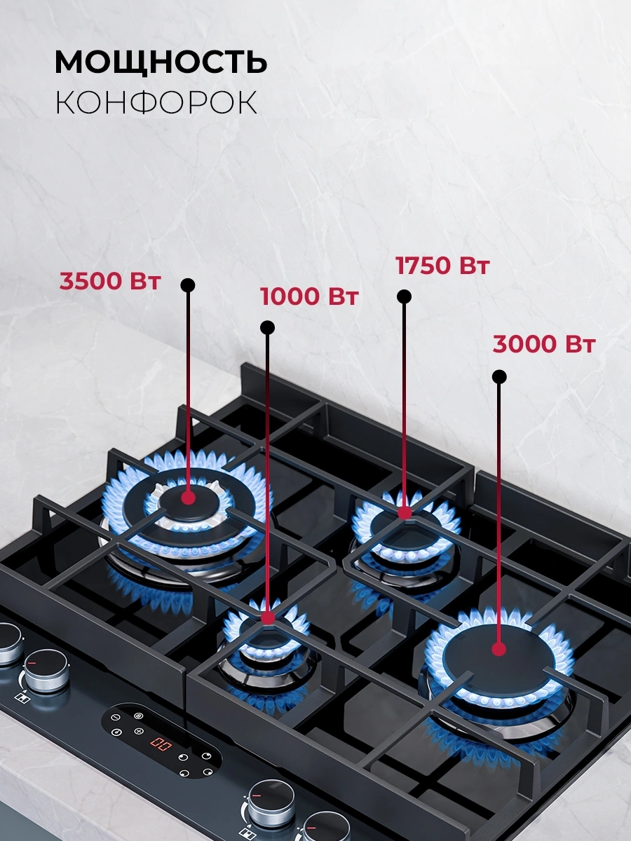 Газовая варочная поверхность Lex GVG 644T MBBL черный (chao000462)