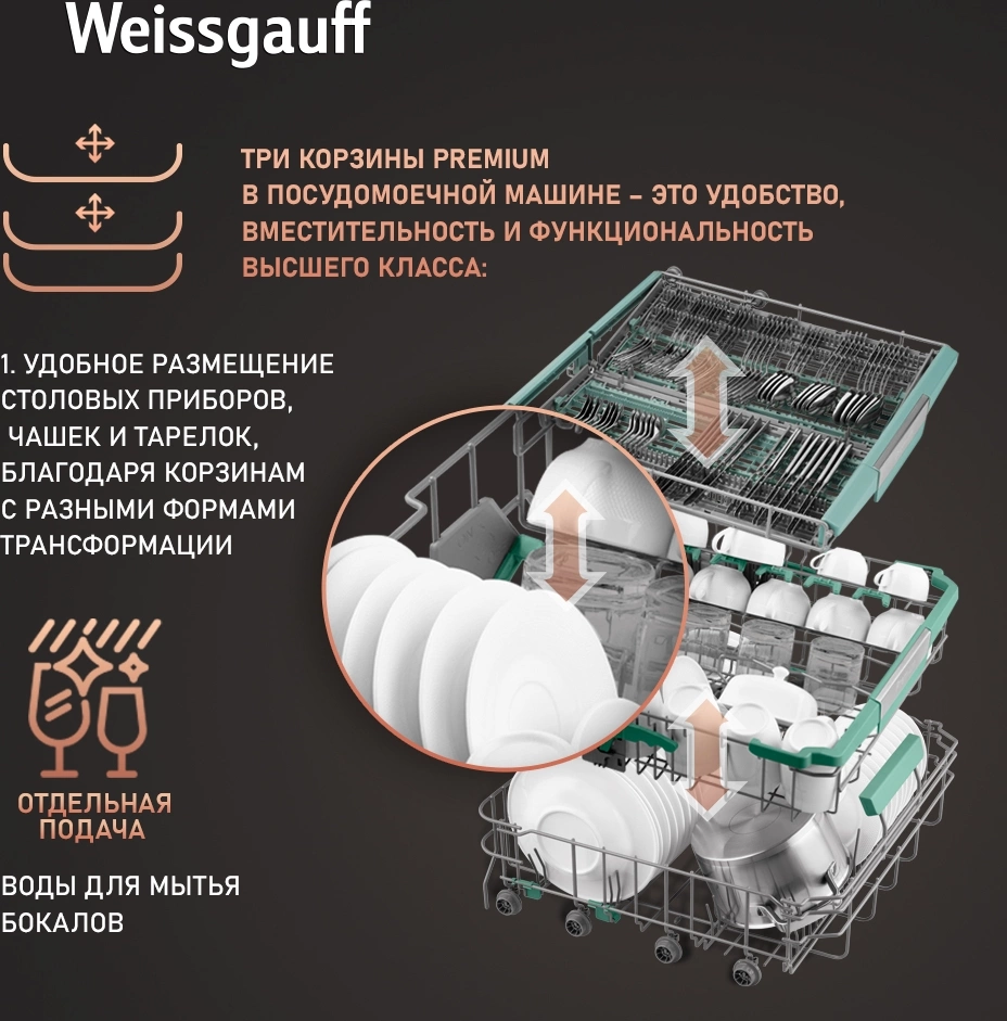 Посудомоечная машина Weissgauff BDW 6140 Ultra Real Autoopen Infolight (433790)