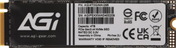 Твердотельный накопитель AGi AI298 4096ГБ, M.2 2280, PCIe 3.0 x4, M.2 AGI4T0GIMAI298