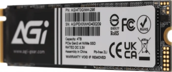 Твердотельный накопитель AGi AI298 4096ГБ, M.2 2280, PCIe 3.0 x4, M.2 AGI4T0GIMAI298
