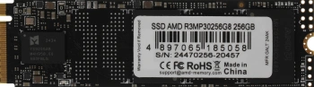 Твердотельный накопитель AMD Radeon 256ГБ, M.2 2280, PCIe 3.0 x4, M.2 R3MP30256G8