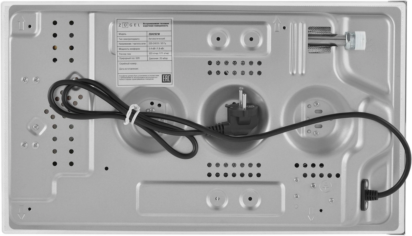 Газовая варочная поверхность Zugel ZGH292W белый (682041)