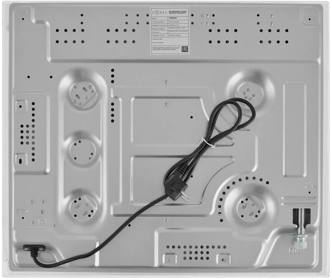 Газовая варочная поверхность Zugel ZGH603W белый