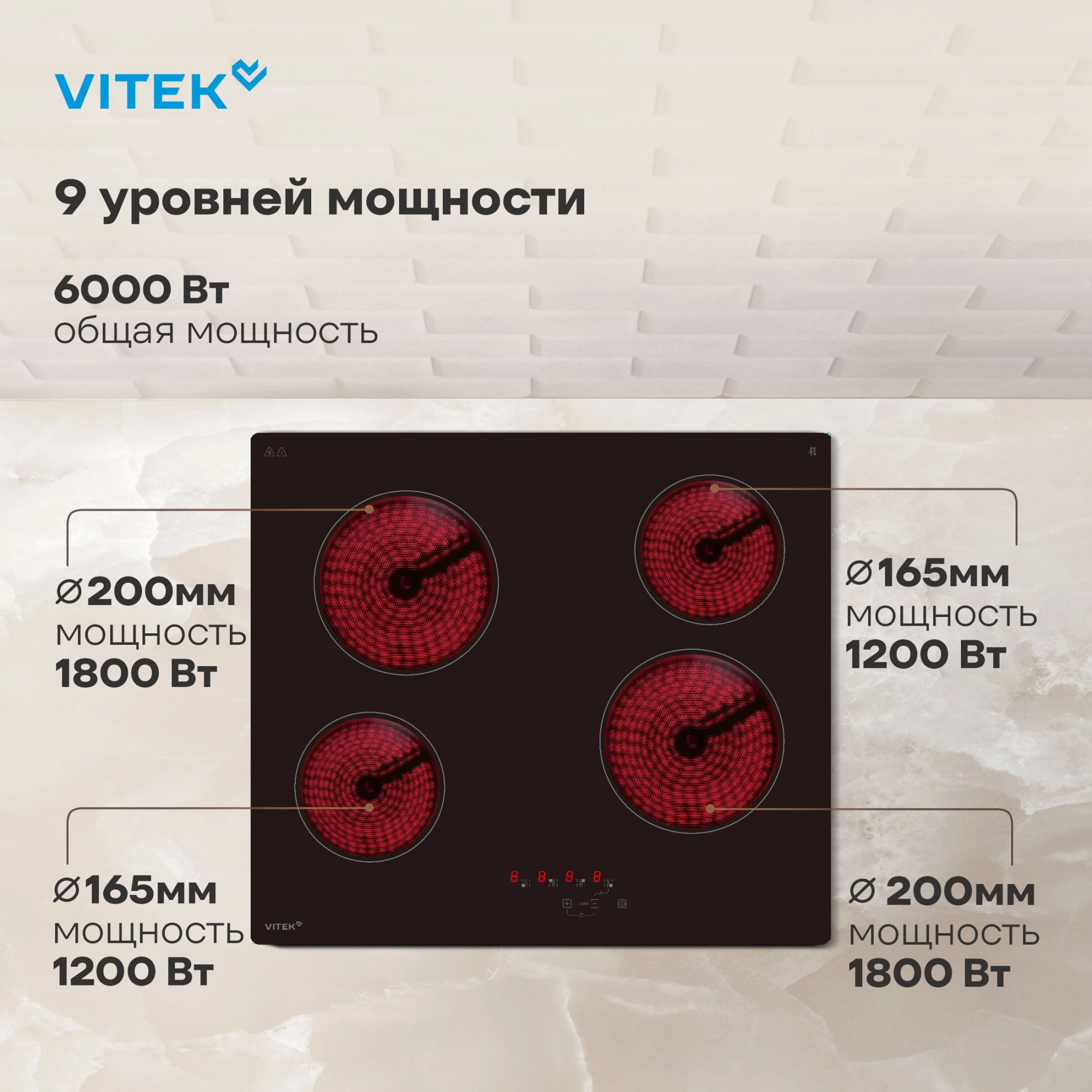 Варочная поверхность Vitek VHE6410 черный