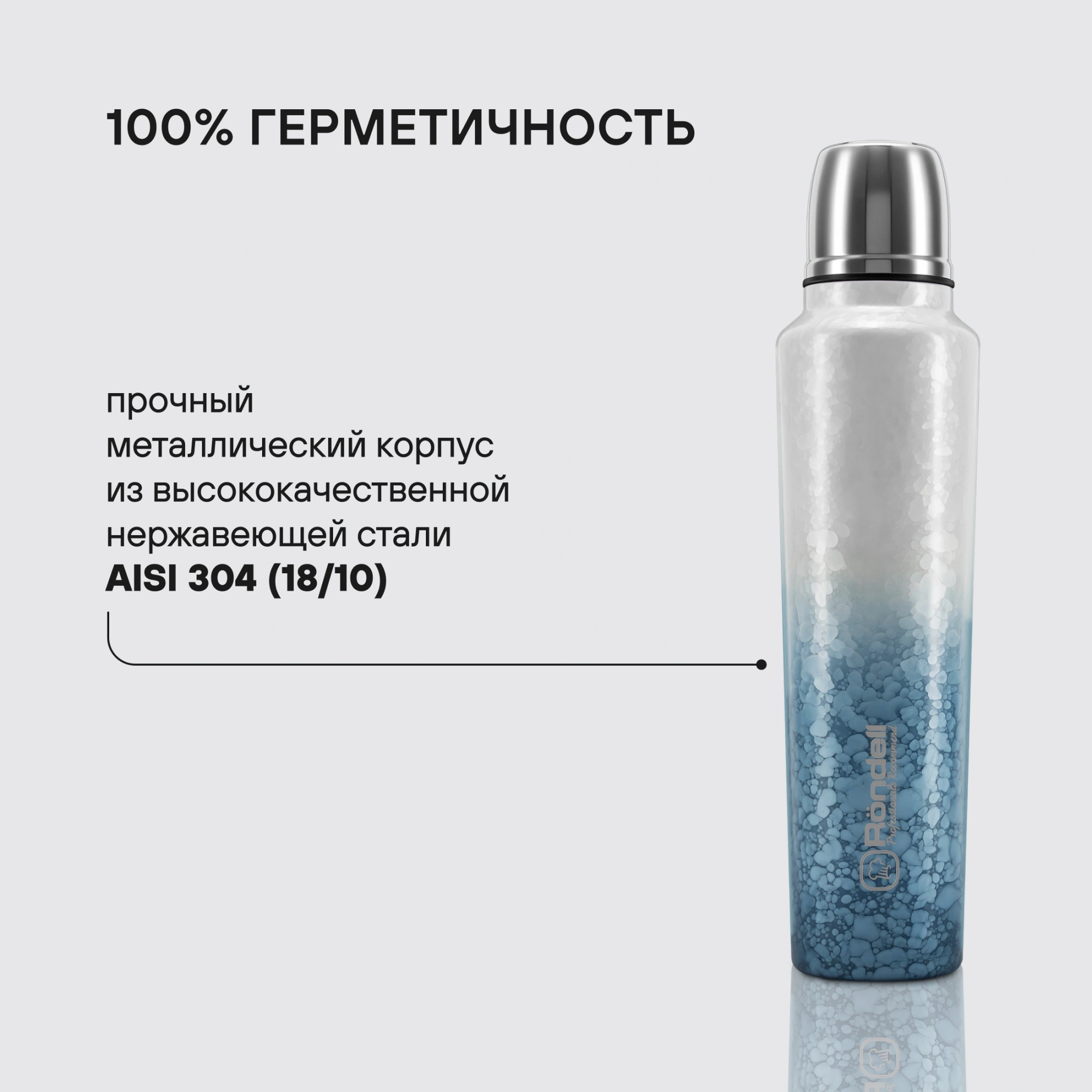 Термос Rondell RDS-1970, 1л, серый