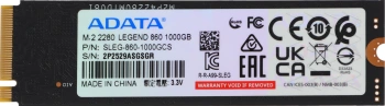 Твердотельный накопитель A-Data 1024ГБ, M.2 2280, PCIe 4.0 x4, M.2 Legend 860 (SLEG-860-1000GCS)