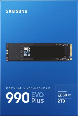 Твердотельный накопитель Samsung 2048ГБ, M.2 2280, PCIe 4.0 x4, M.2 990 EVO Plus (MZ-V9S2T0BW)