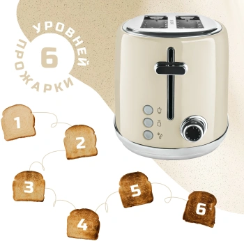 Тостер Tesler TT-430 бежевый (TT-430 BEIGE)