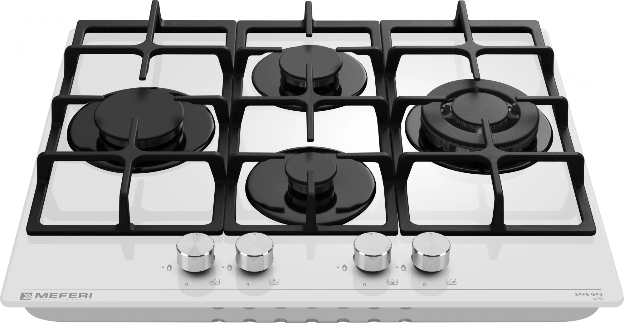 Газовая варочная поверхность Meferi Glass Ultra MGH604 белый