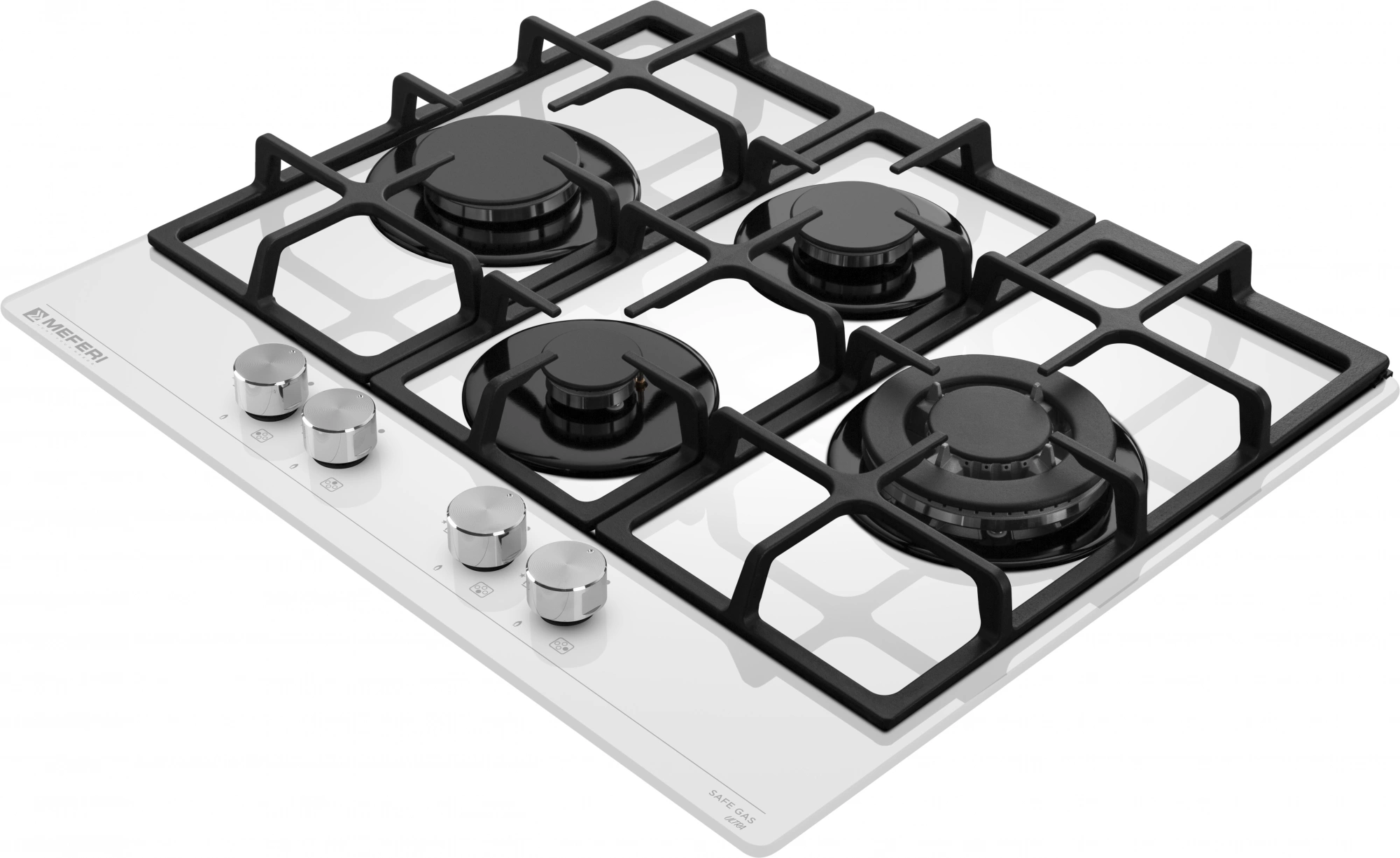 Газовая варочная поверхность Meferi Glass Ultra MGH604 белый