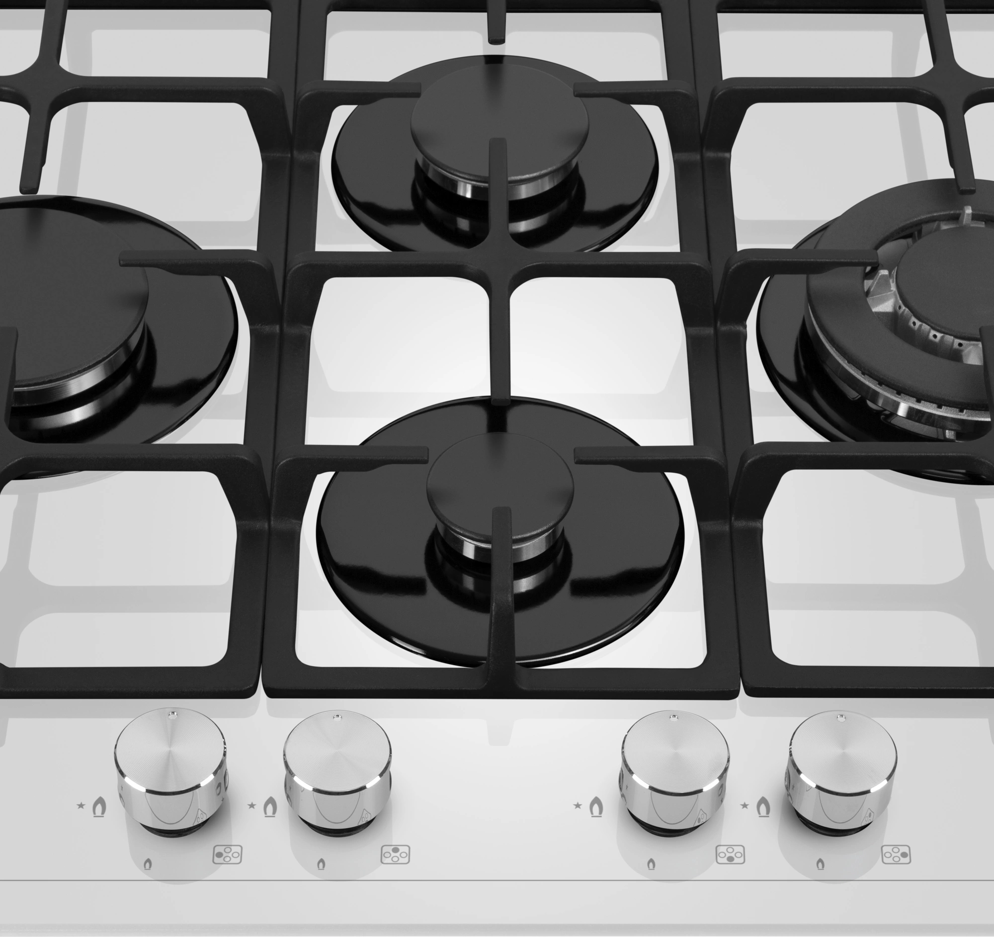 Газовая варочная поверхность Meferi Glass Ultra MGH604 белый