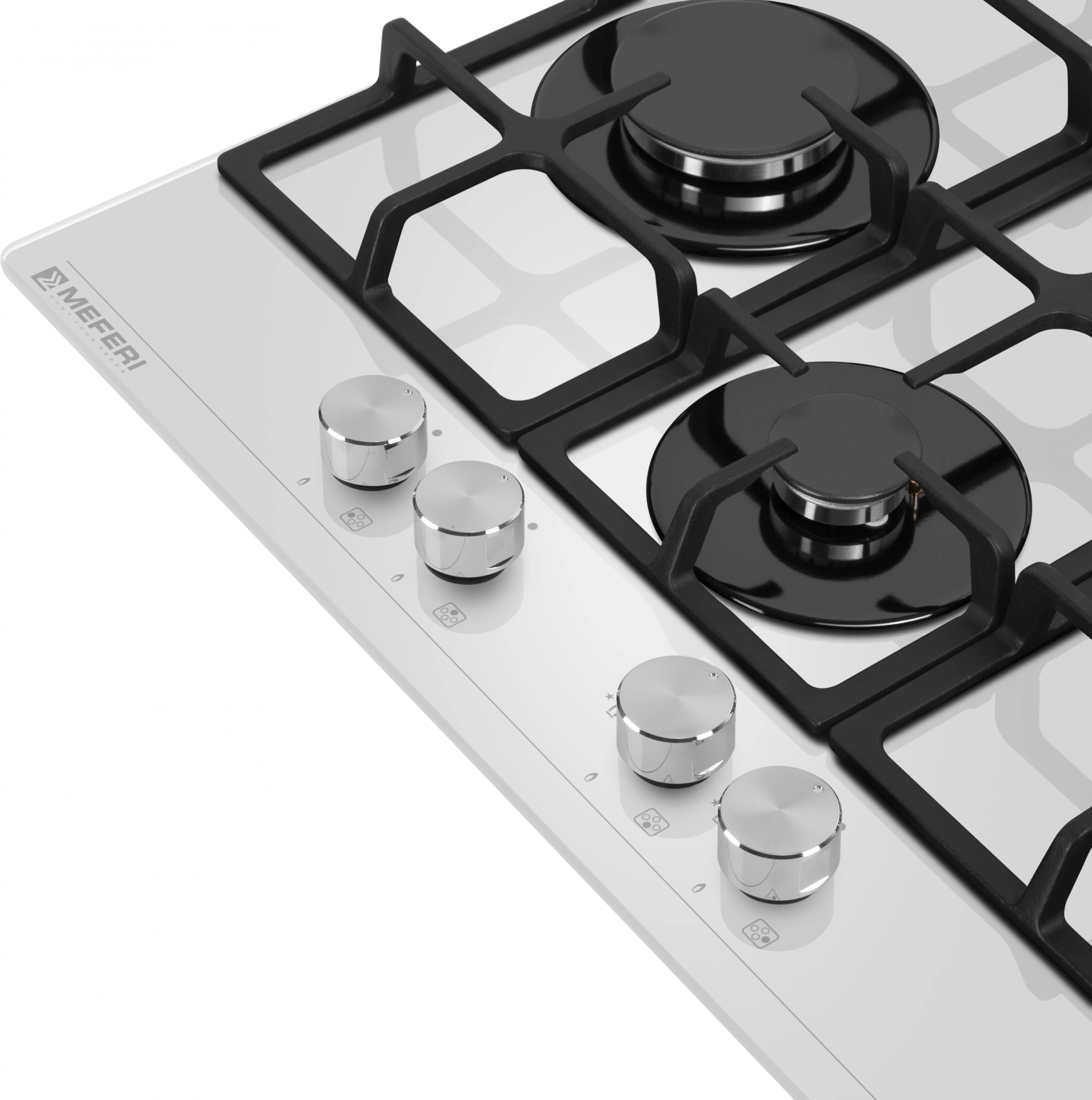 Газовая варочная поверхность Meferi Glass Ultra MGH604 белый