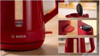 Чайник электрический Bosch TWK1M124 красный, пластик