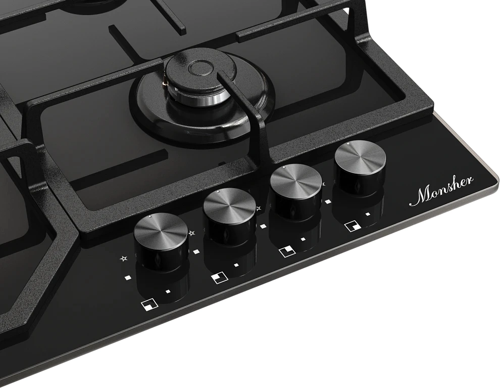 Газовая варочная поверхность Monsher Hi-tech MGG 63 Noir черный (78638)