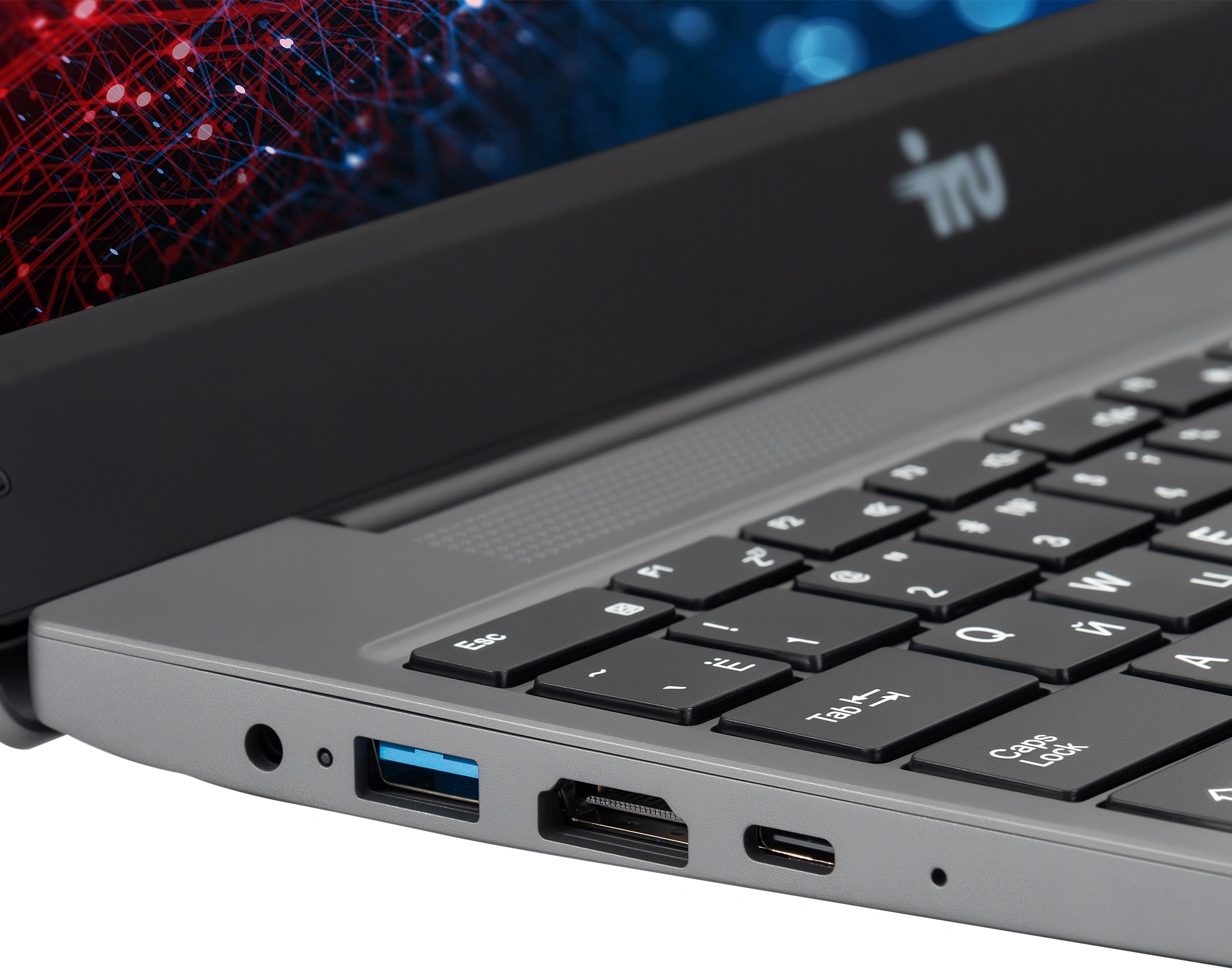 Ноутбук IRU Tactio 14RLH, 14", IPS, AMD Ryzen 5 7430U 32ГБ, SSD 1024ГБ, AMD Radeon Graphics, серый (2084817)