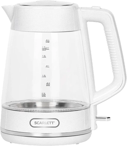 Чайник электрический Scarlett SC-EK27G104 белый, стекло