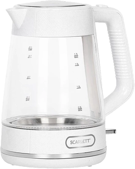 Чайник электрический Scarlett SC-EK27G104 белый, стекло