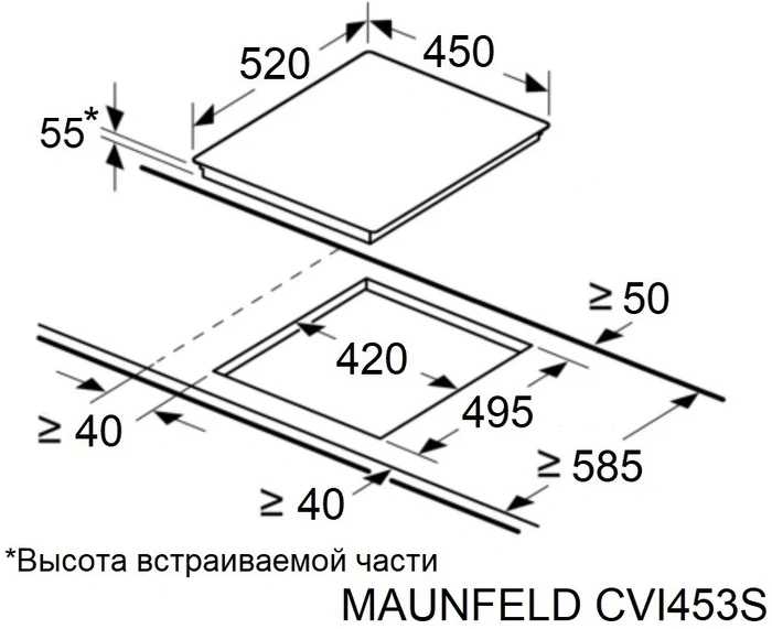Индукционная варочная поверхность Maunfeld CVI453SBWH Inverter белый (ка-00022397)