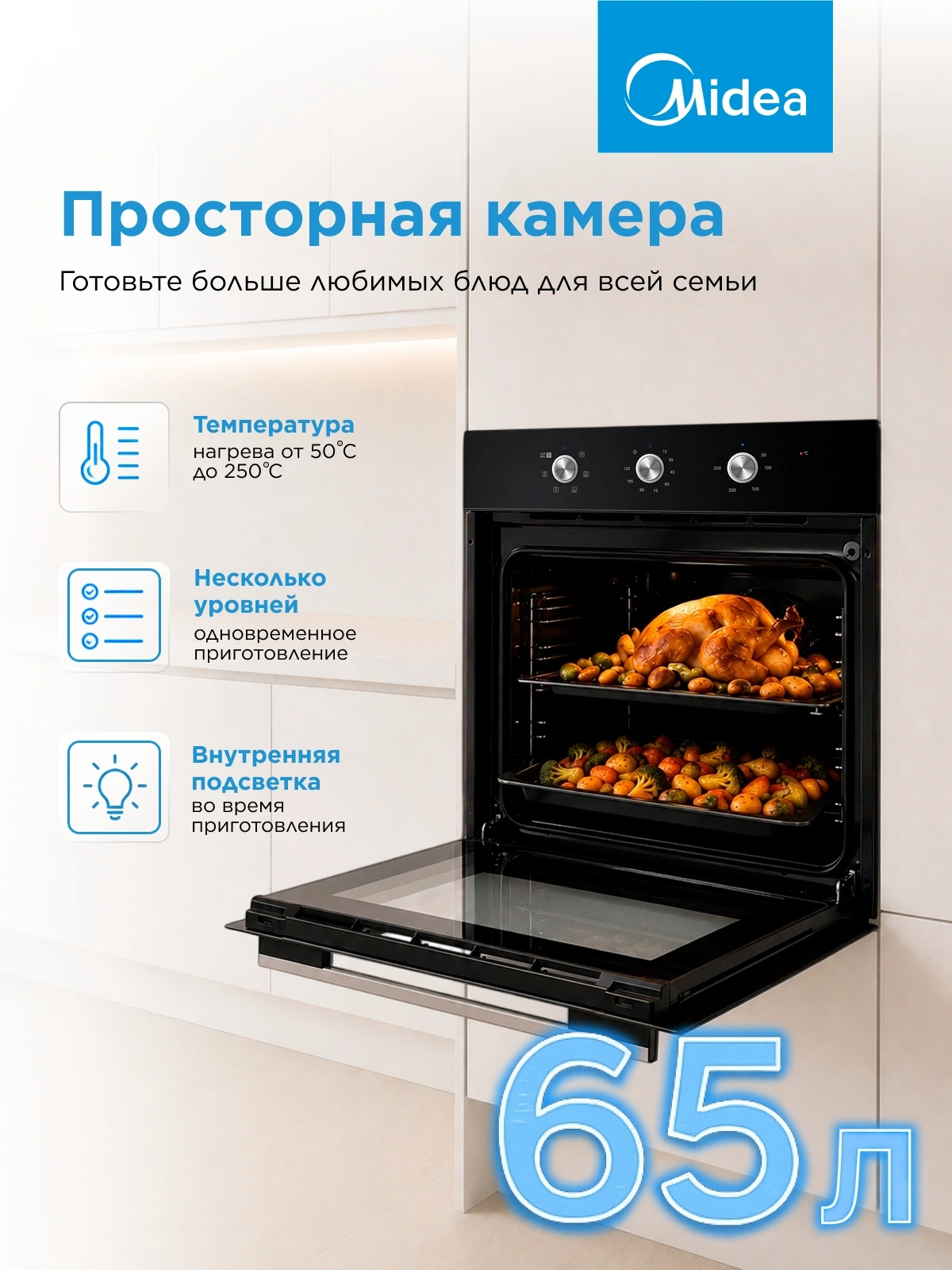Духовой шкаф Midea MO37003GB черный