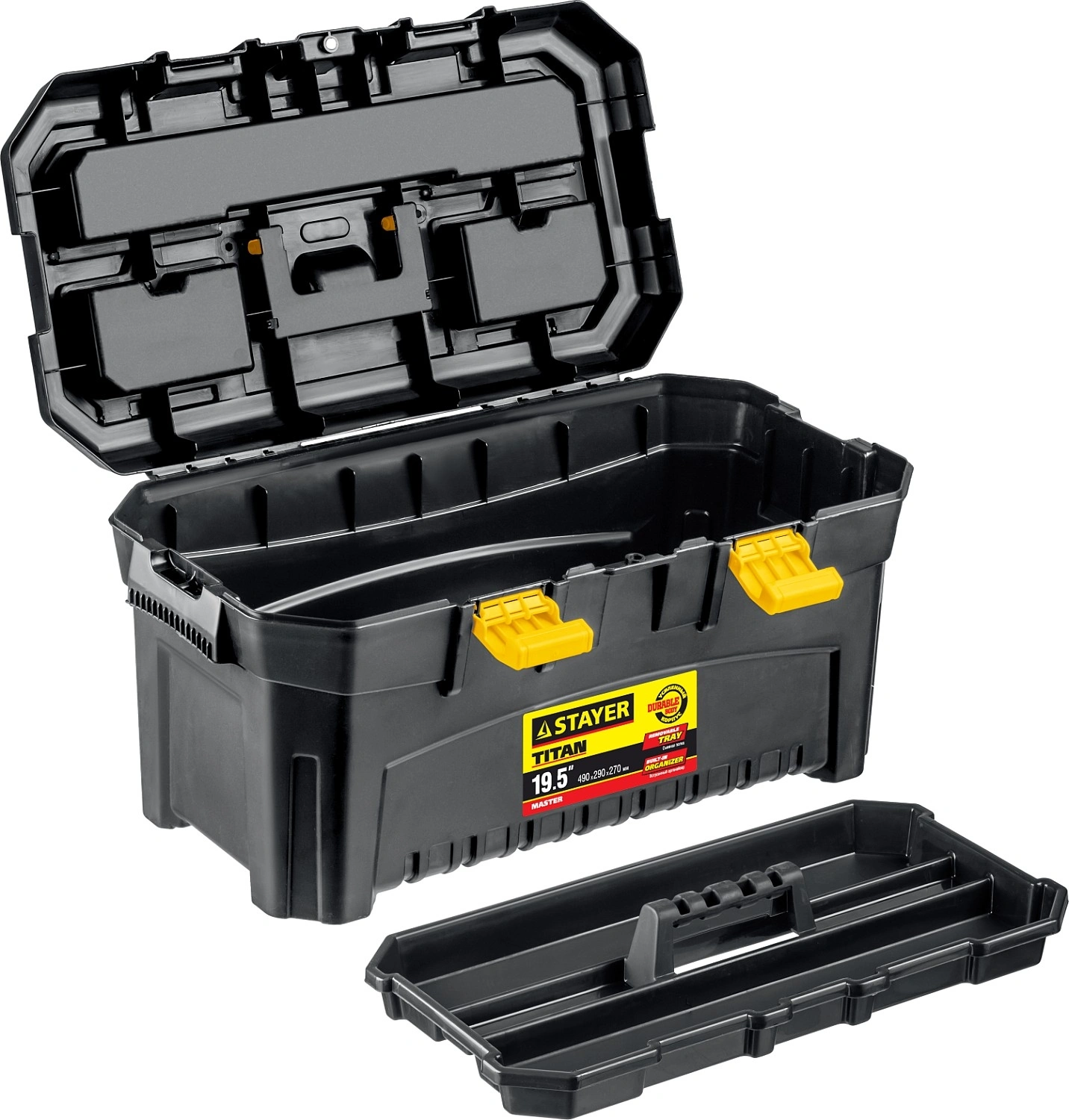 Ящик для инструментов Stayer Master 38016-19 32л 1отд. черный/желтый