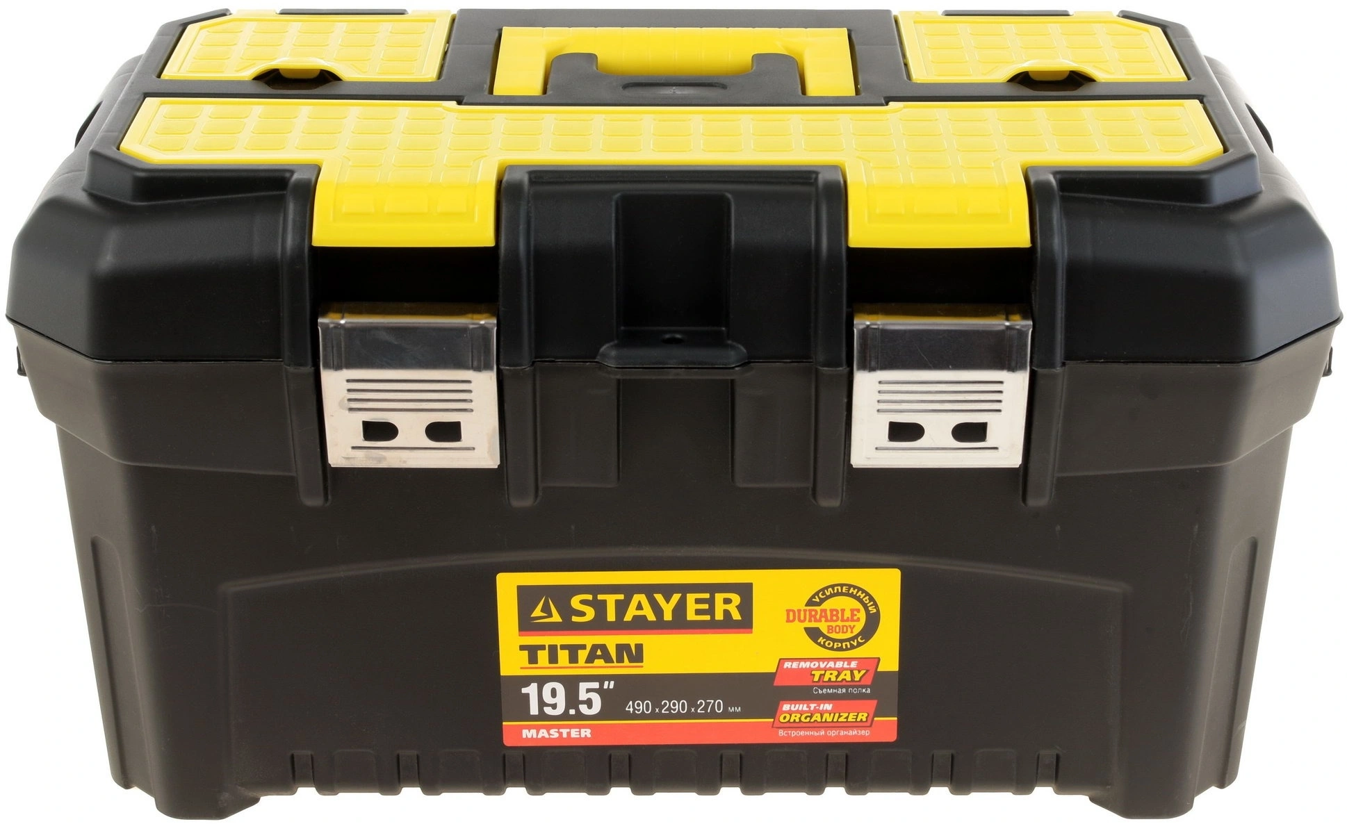 Ящик для инструментов Stayer Master 38016-19 32л 1отд. черный/желтый