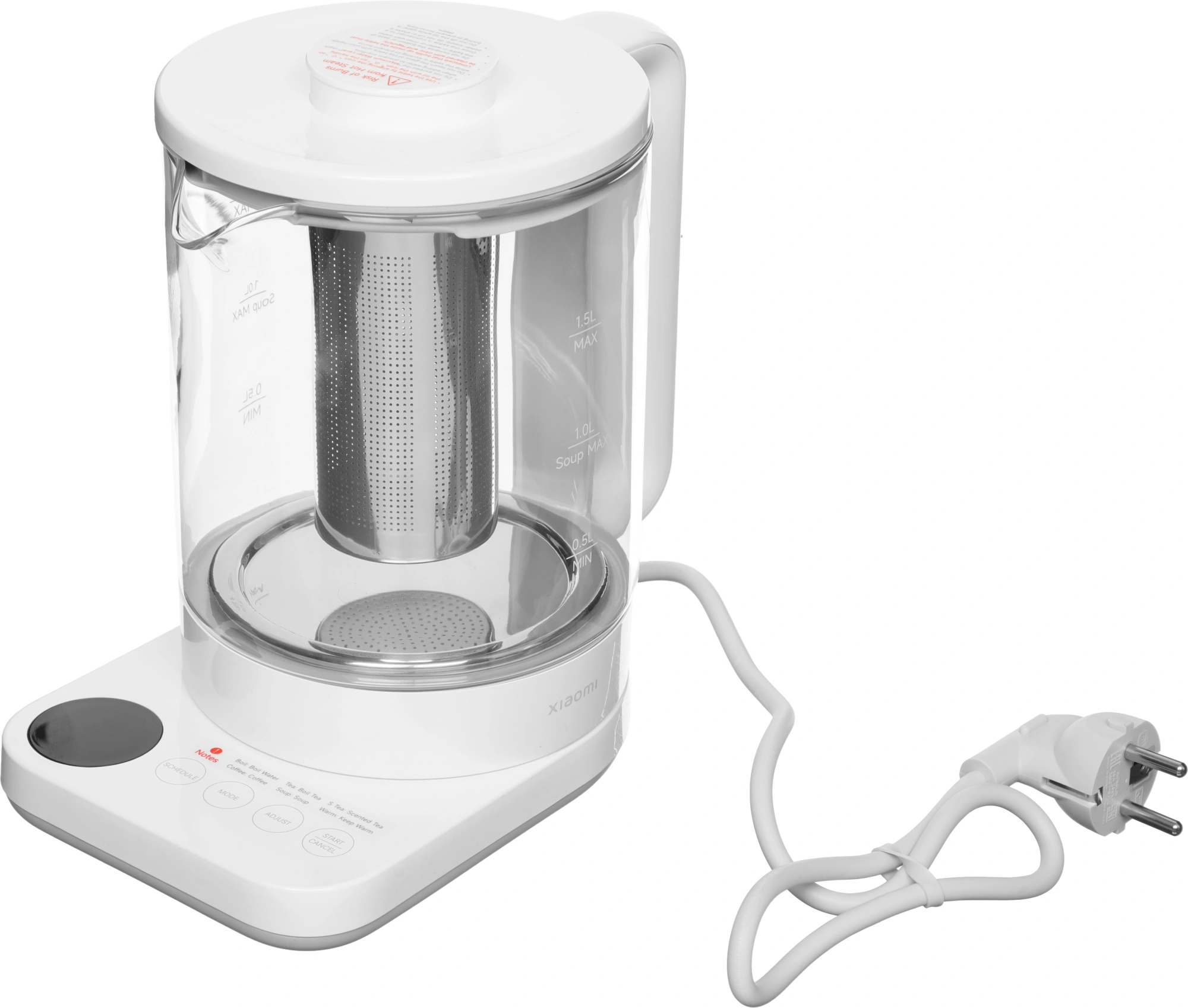 Чайник электрический Xiaomi Multifunctional Kettle EU белый/прозрачный, стекло (BHR9118EU)