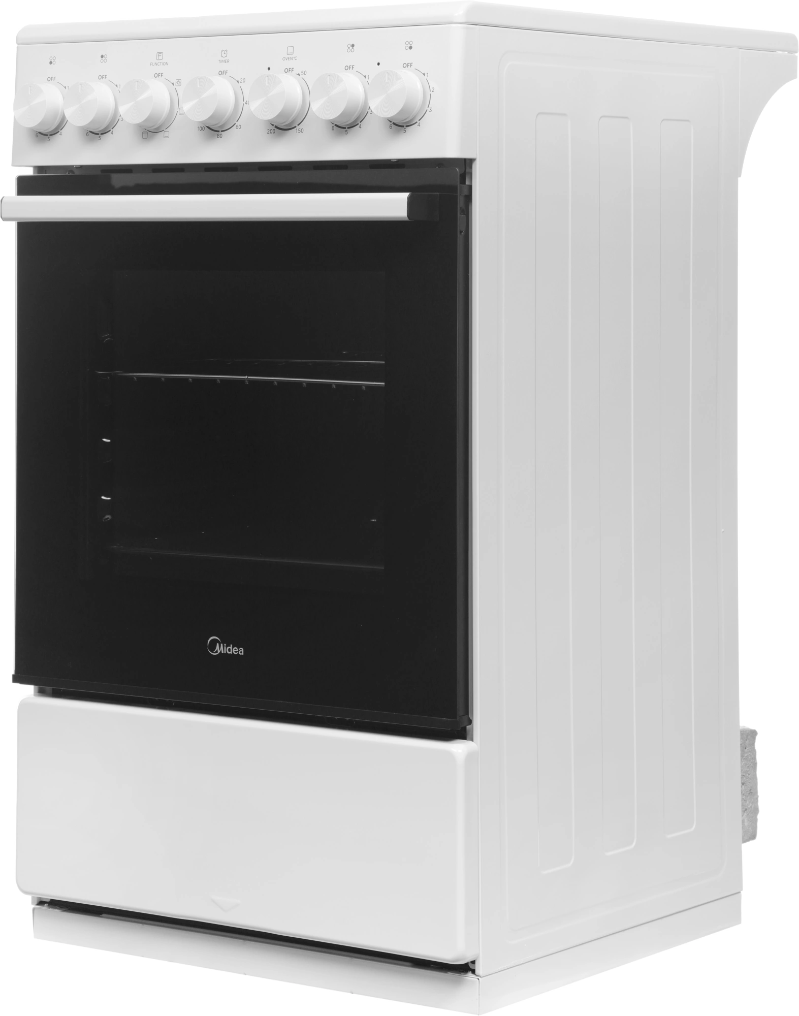 Плита электрическая Midea MFO-M4E20T6E(WH), стеклокерамика, белый/черный