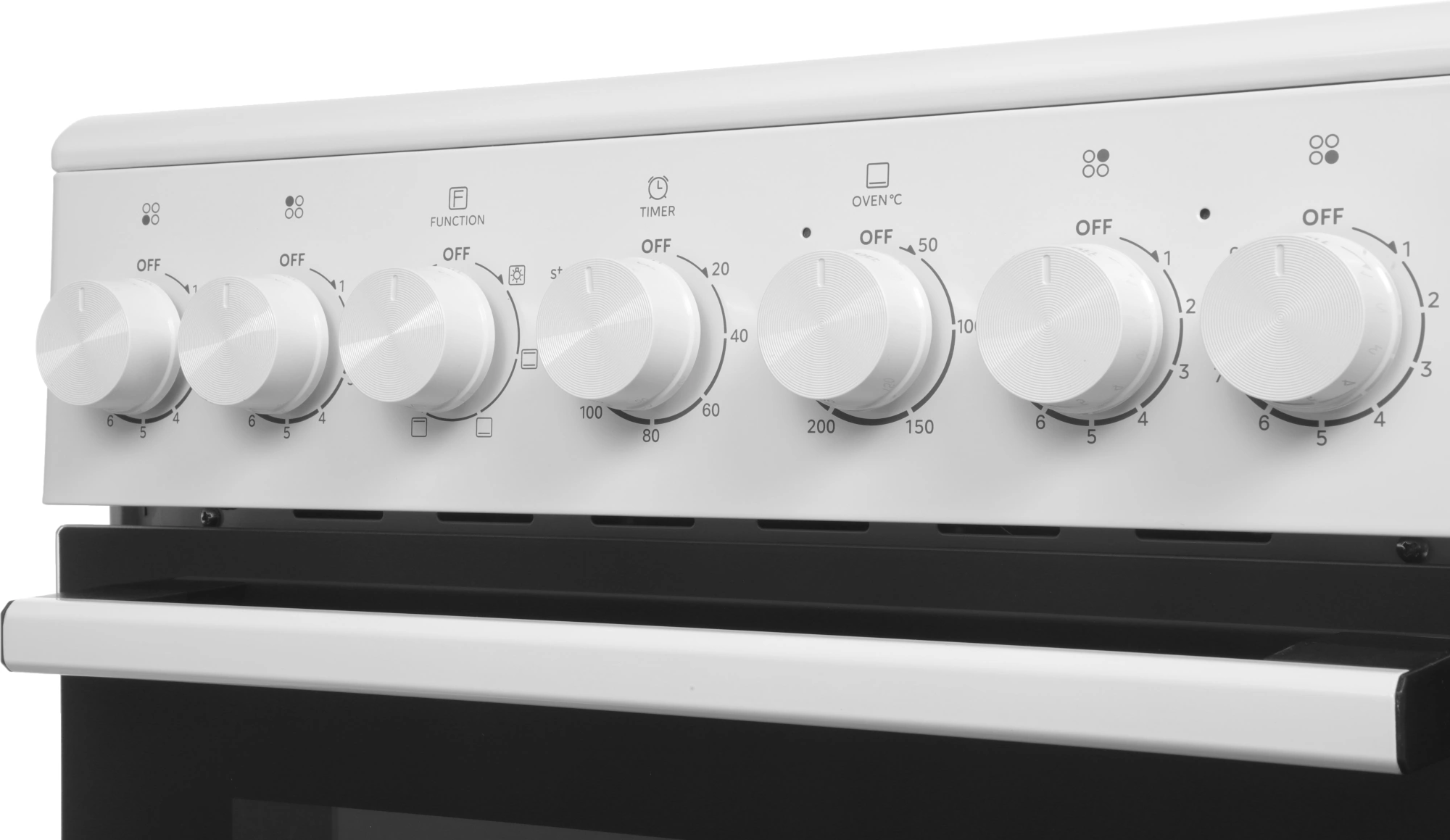 Плита электрическая Midea MFO-M4E20T6E(WH), стеклокерамика, белый/черный