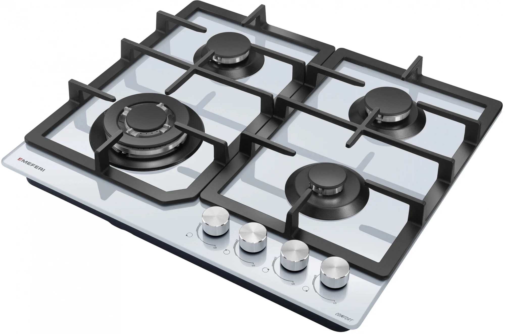 Газовая варочная поверхность Meferi Glass comfort MGH604WH белый (mgh604wh glass comfort)