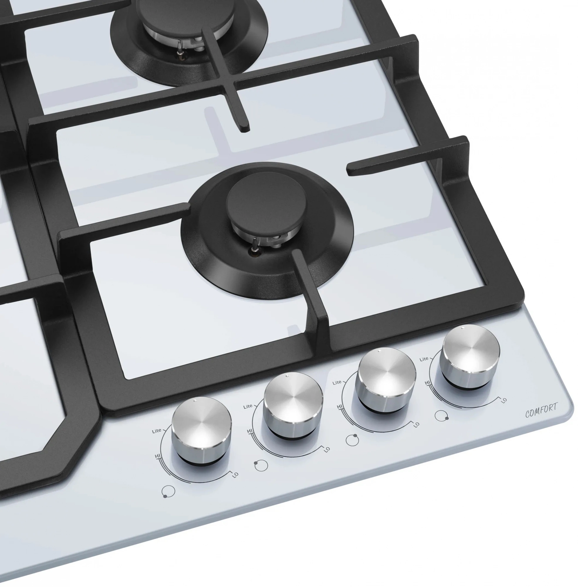 Газовая варочная поверхность Meferi Glass comfort MGH604WH белый (mgh604wh glass comfort)
