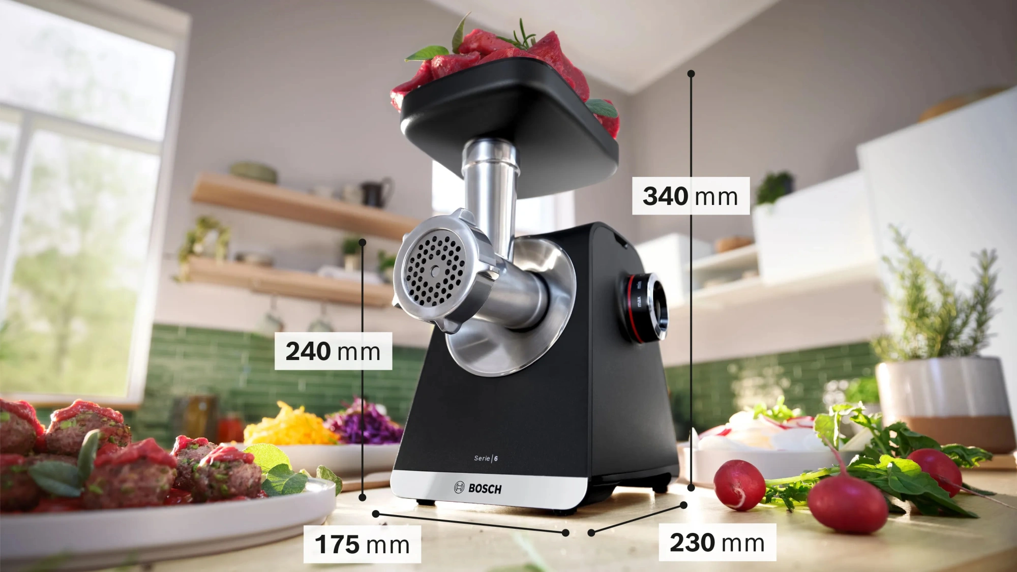 Мясорубка Bosch MFWS640B черный