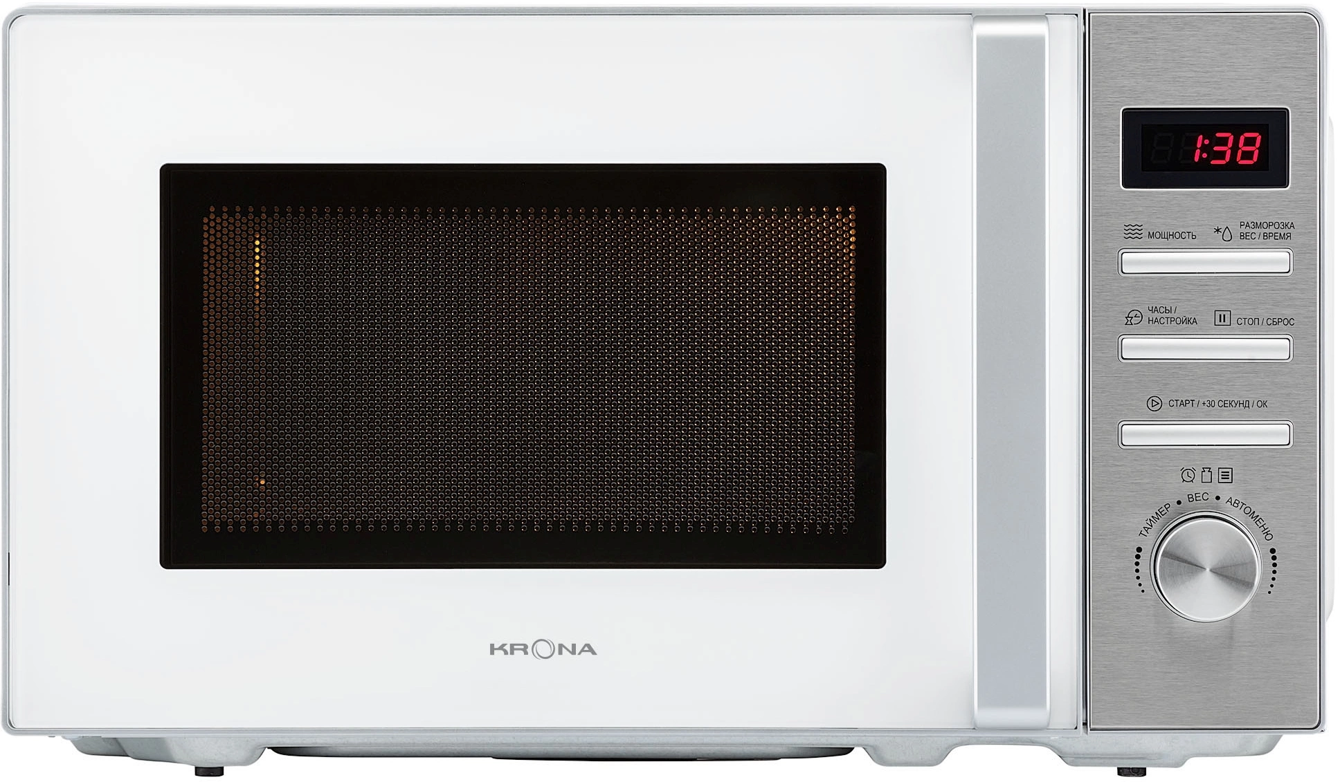 Микроволновая печь Krona Quantum 44 WH/IX, белый, русский (ка-00001595)
