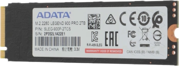 Твердотельный накопитель A-Data Legend 900 Pro 2048ГБ, M.2 2280, PCIe 4.0 x4, M.2 SLEG-900P-2TCS