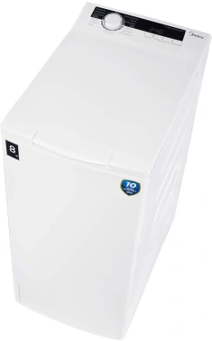 Стиральная машина полноразмерная Midea MFE05W80B/W-RU, с вертикальной загрузкой, 8кг, 1300об/мин, русский интерфейс