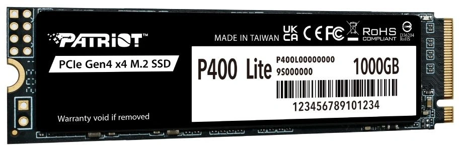 Твердотельный накопитель Patriot P400 Lite 1024ГБ, M.2 2280, PCIe 4.0 x4, M.2 P400LP1KGM28H