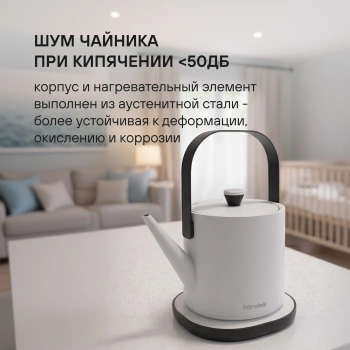 Чайник электрический Rondell RDE-WK818 белый/черный, металл