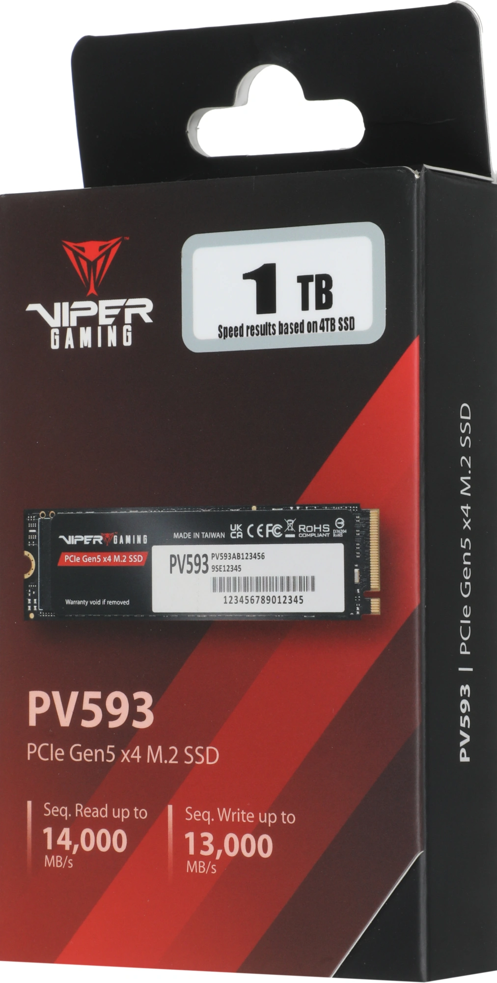 Твердотельный накопитель Patriot Viper VP593 1024ГБ, M.2 2280, PCIe 5.0 x4, M.2 PV593P1TBM28H