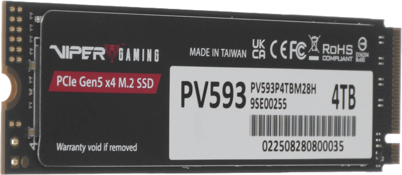 Твердотельный накопитель Patriot Viper VP593 4096ГБ, M.2 2280, PCIe 5.0 x4, M.2 PV593P4TBM28H
