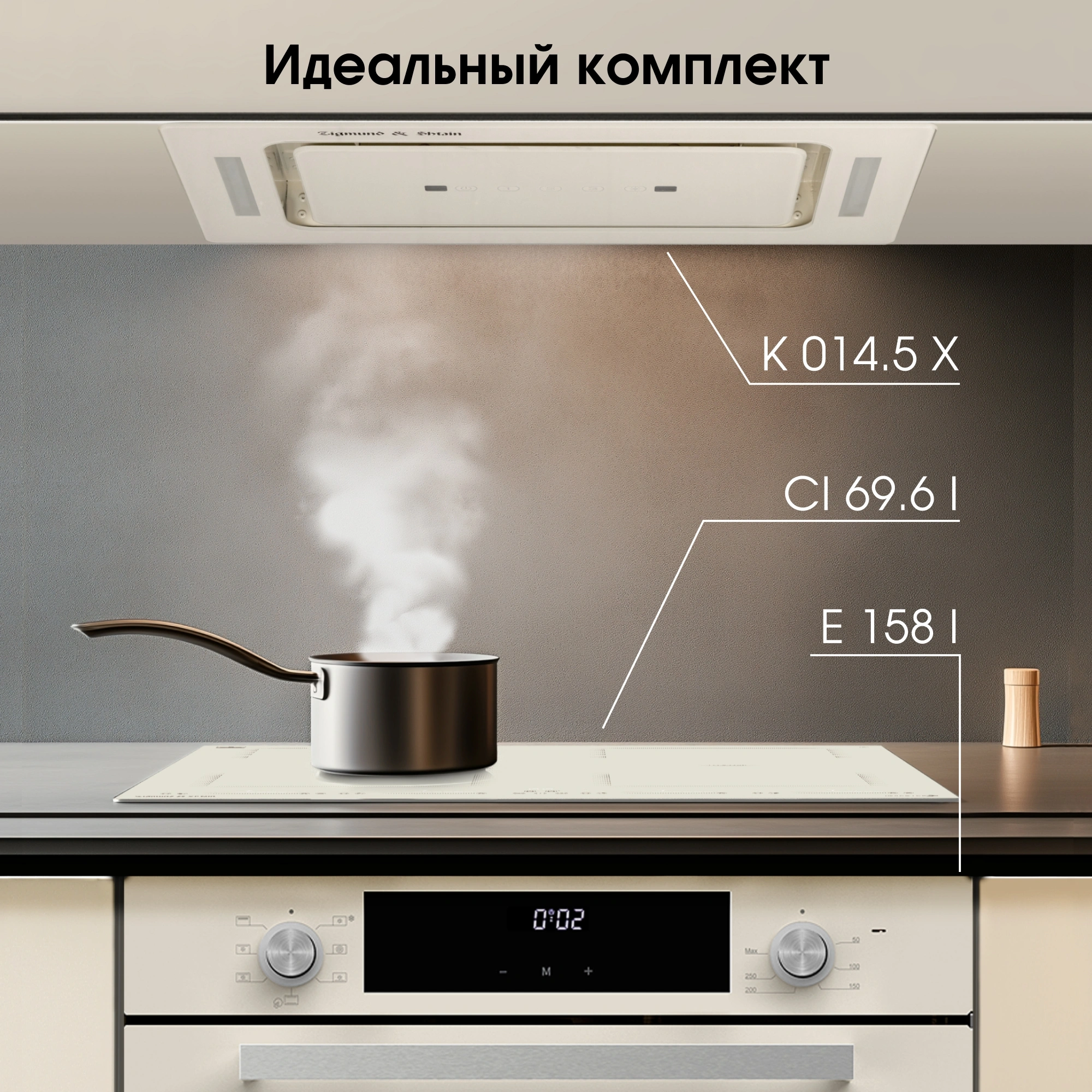Индукционная варочная поверхность Zigmund & Shtain CI 69.6 бежевый (ci 69.6 i)