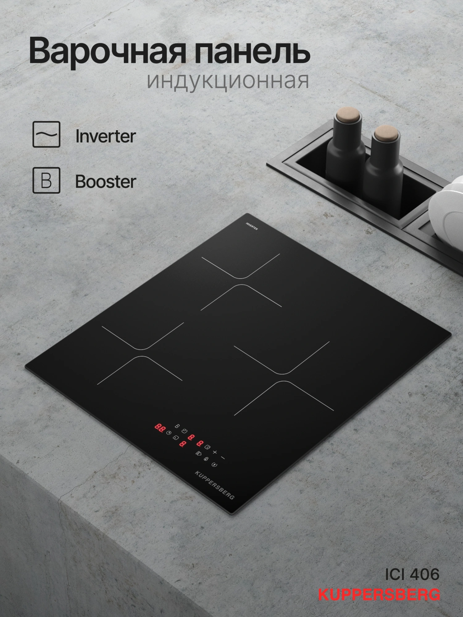 Индукционная варочная поверхность Kuppersberg High-Tech ICI 406 черный (8794)