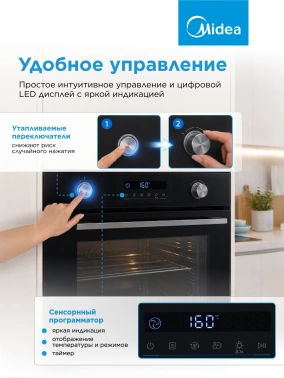 Духовой шкаф Midea MO715103GB черный