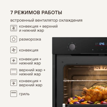 Духовой шкаф Rondell REO 6471 BG черный